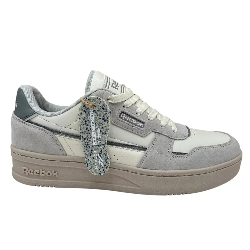 Reebok Court Chaos Mens Classic Style Sneaker Size 11.5 Cream/Gray Suede Leather